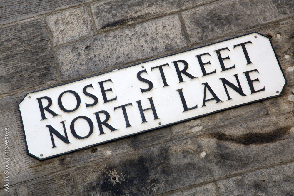 Rose Street Sign; Edinburgh