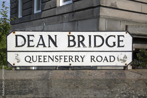 Dean Bridge Street Sign; Edinburgh; Scotland