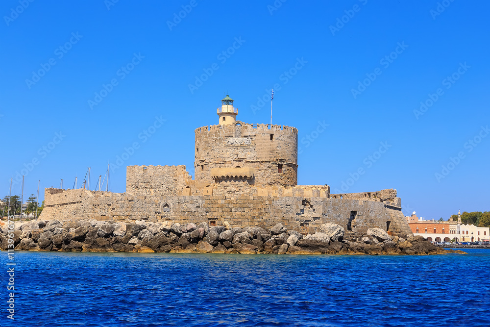 Fort Saint Nicolas Rhodes, Summer in Greece sunny