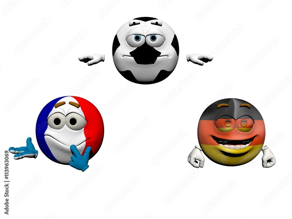 emoticon soccer - 3d render