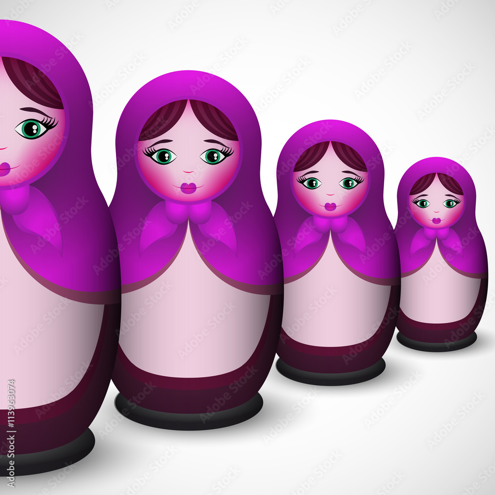 Vector illustration of Russian nested doll - Matryoshka to the D Vector illustration of Russian nested doll - Matryoshka to the D