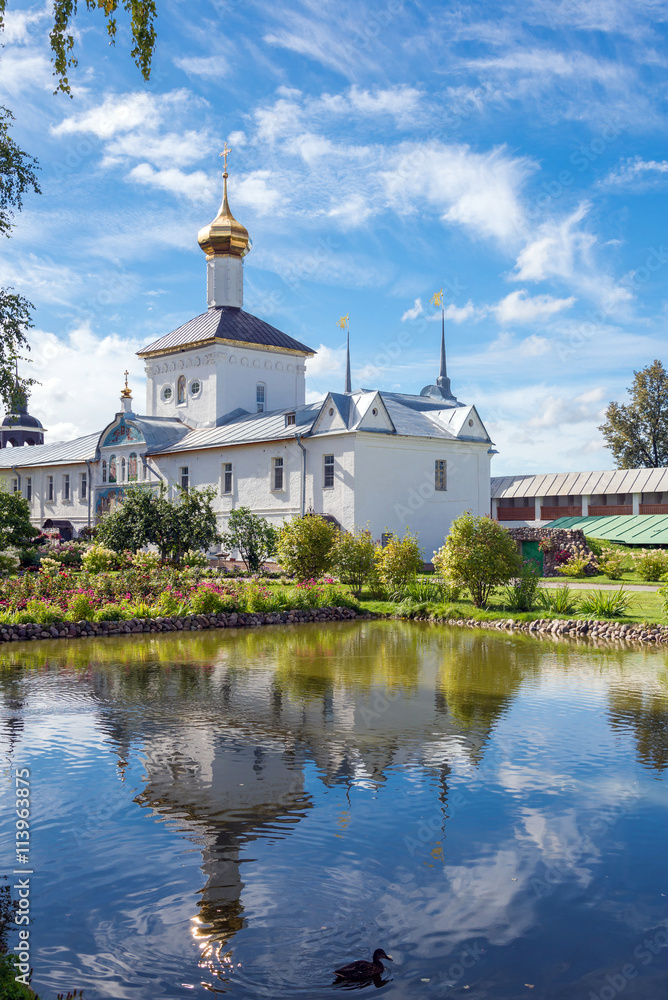 landscape with beautiful orthodox monastery in Yaroslavl region, landscape with beautiful orthodox monastery in Yaroslavl region,