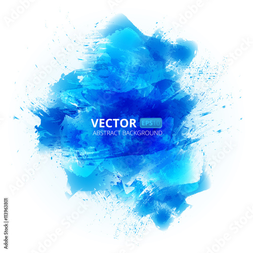 Abstract vector blue watercolor background