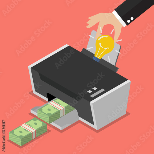 Transform the idea to the money by printer