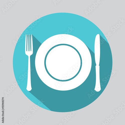 Dish fork and knife icon