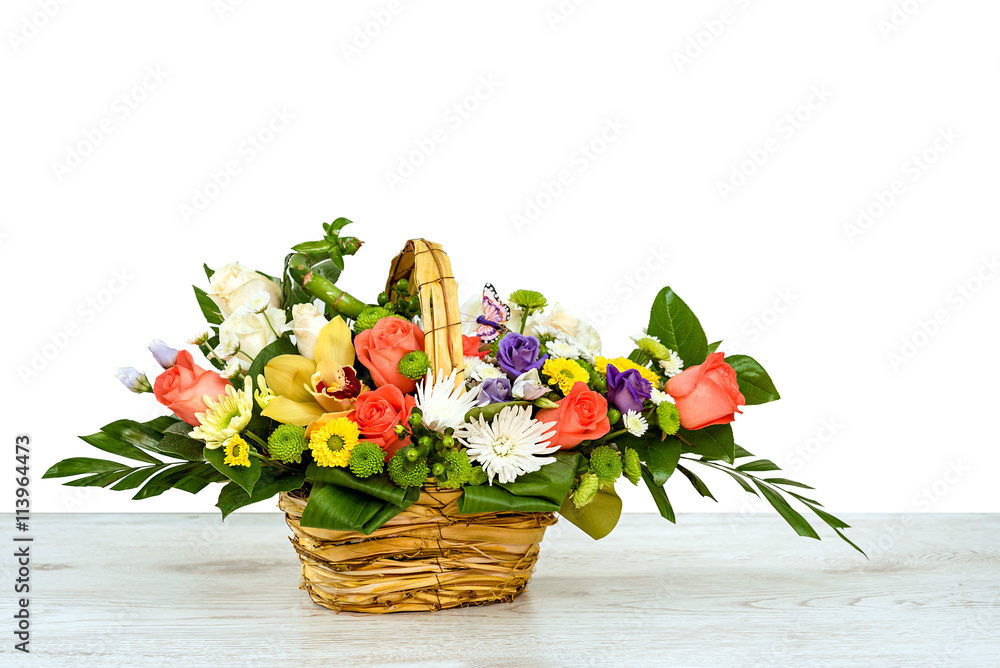 flower bouquet in basket