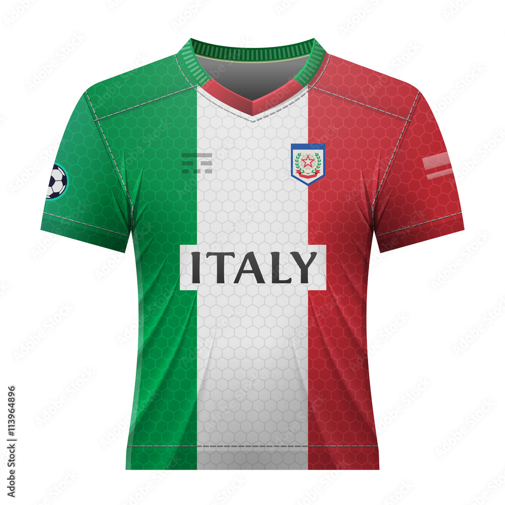 Prohibición Investigación frio Soccer shirt in colors of italian flag. National jersey for football team  of Italy. Qualitative vector illustration about soccer, sport game,  football, championship, national team, gameplay, etc Stock Vector | Adobe  Stock