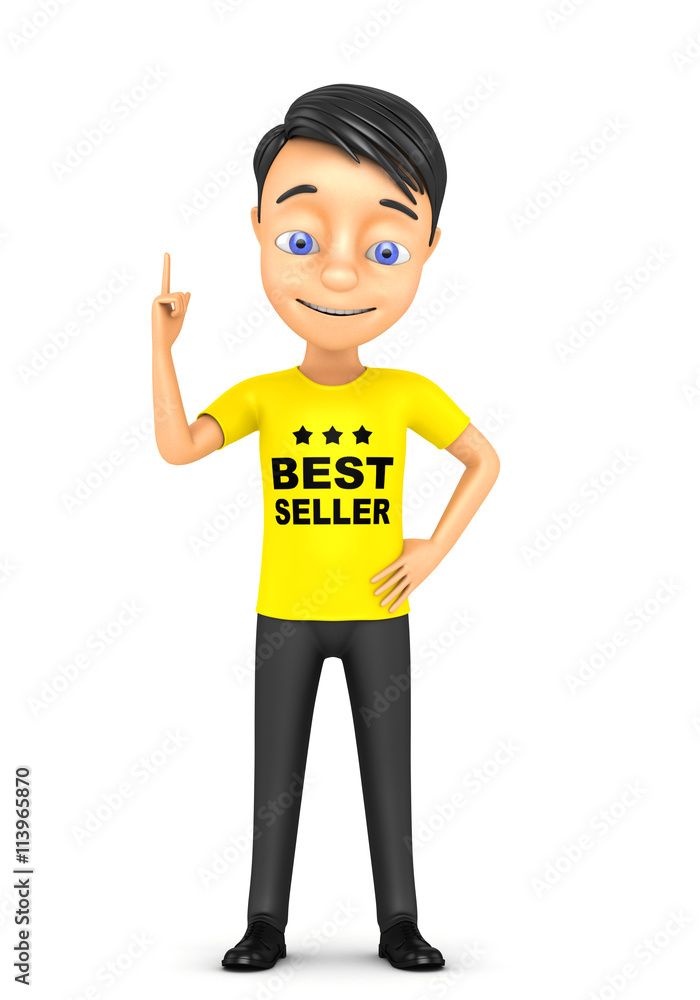 Fototapeta premium 3d cheerful businessman on a white background