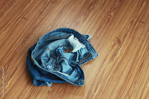 short jeans on wooden floor before and after sex
