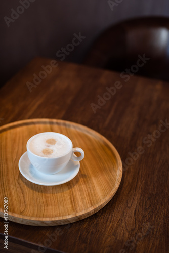 cup on wooden background