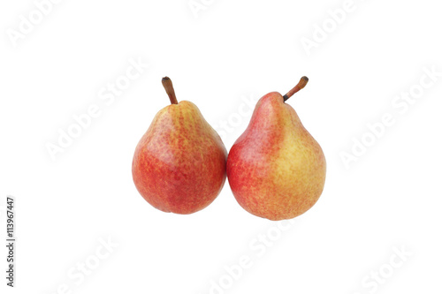 Two red pears.