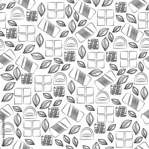 Seamless pattern with chocolate sweets isolated on white background