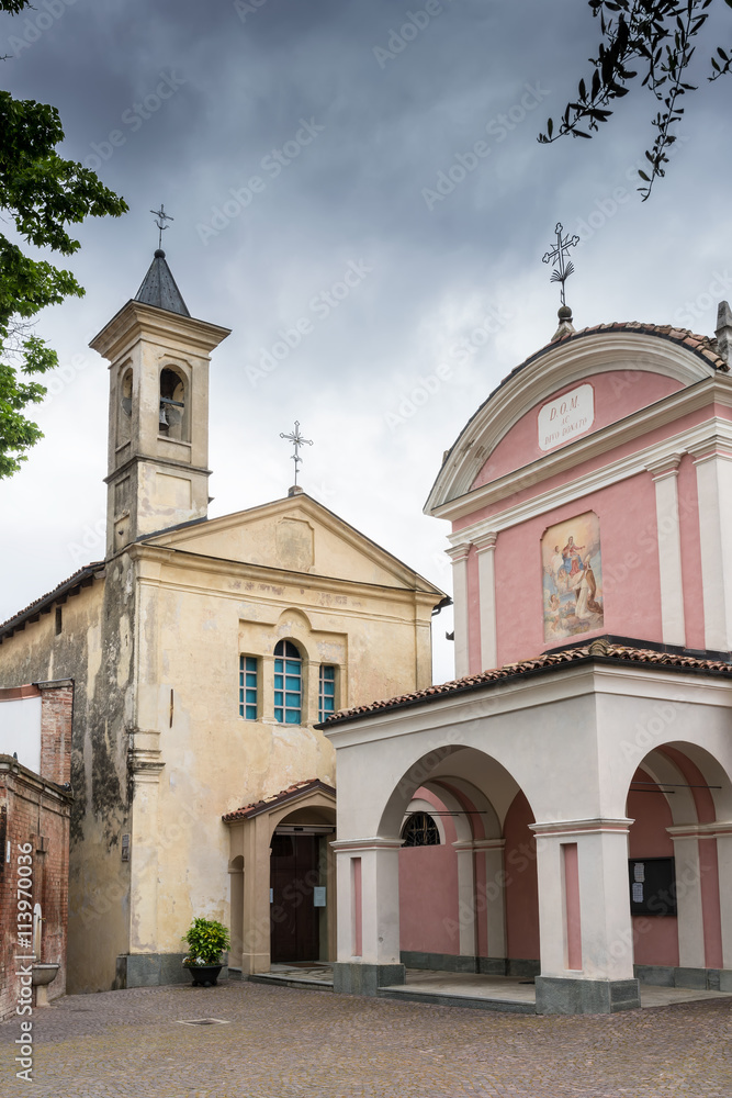 Small church in Barolo castle , Italy Small church in Barolo castle , Italy