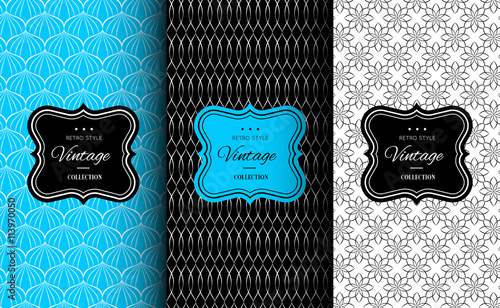 Elegant seamless pattern set.