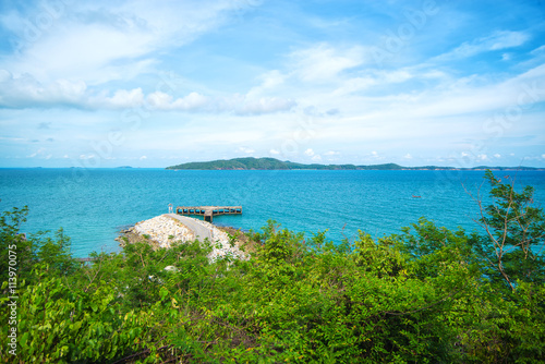 tropical hut and sea at khao laem ya national park, rayong, thai