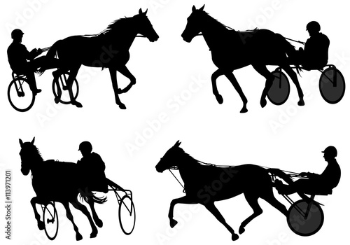 Trotters race silhouettes - vector
