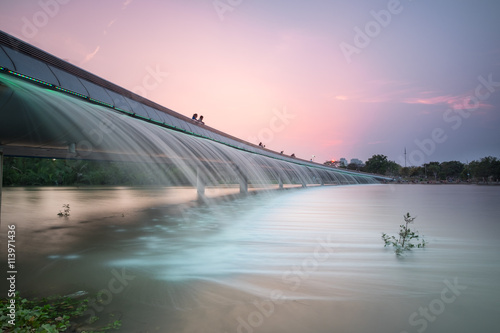 Dusk over Anh sao Bridge - starlight bridge by the weekend at the Phu My Hung, District 7