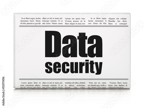 Protection concept: newspaper headline Data Security