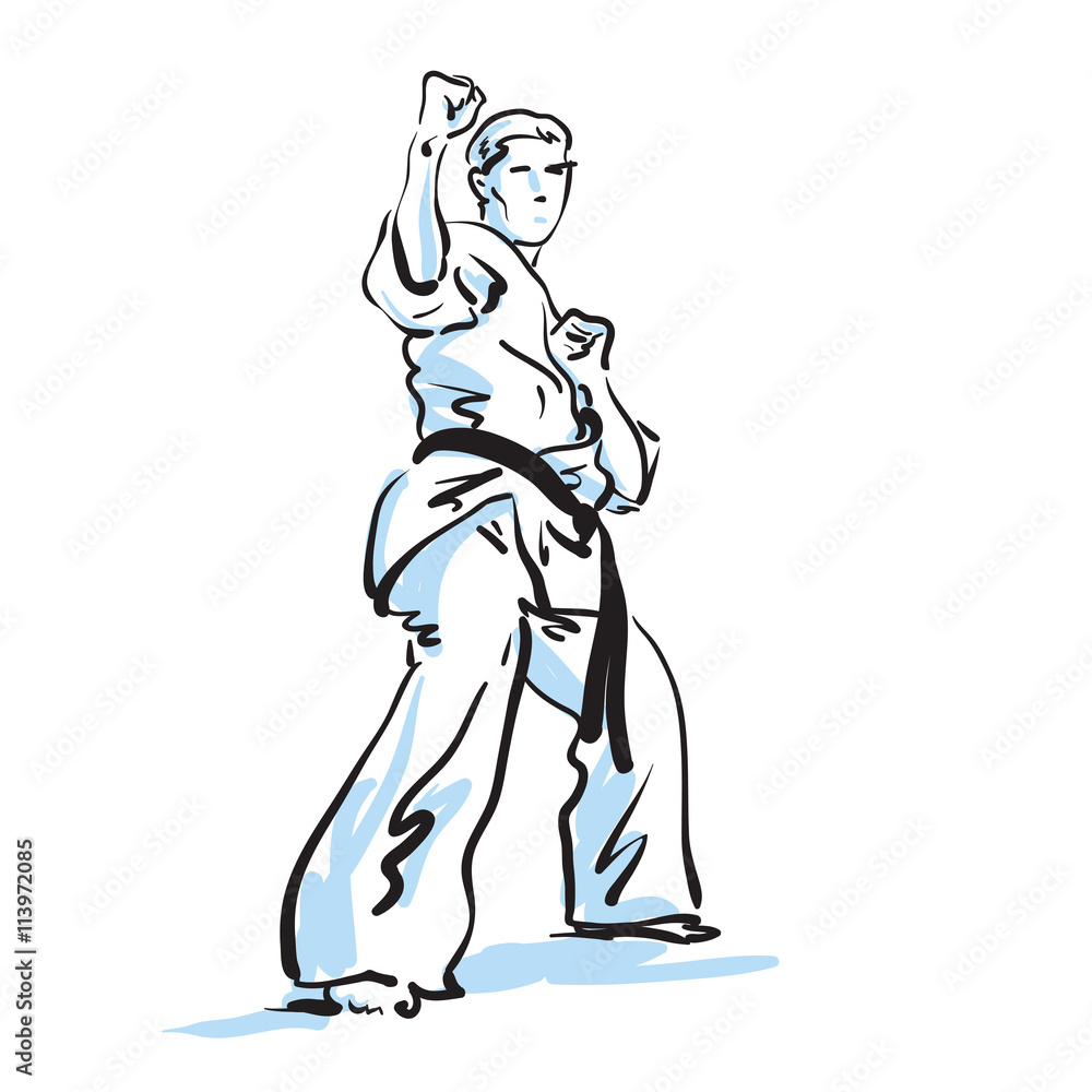 karate fighter, vector illustration karate fighter, vector illustration