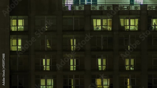 Hospital Night time exterior view of work lights changed