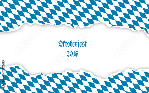 Oktoberfest Hintergrund Weiß Blaues Rautenmuster