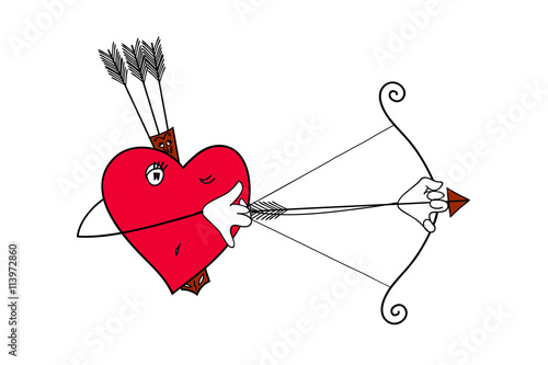 the heart of the hunter. heart vector illustration