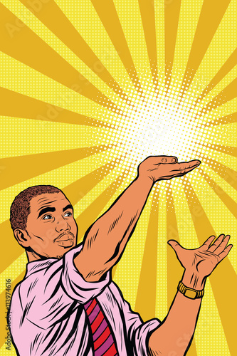 African businessman or politician hand of hope