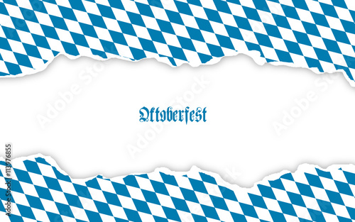 Oktoberfest Hintergrund Weiß Blaues Rautenmuster