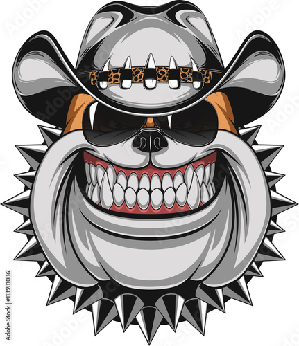 Bulldog in a cowboy hat