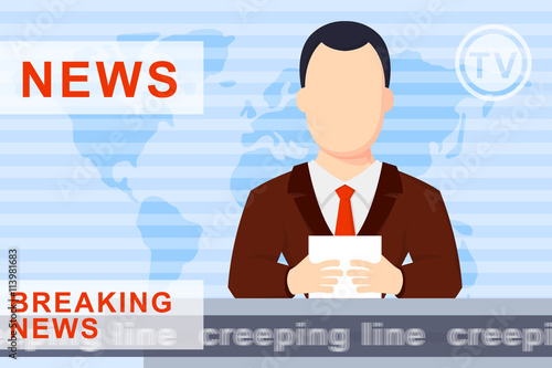 Anchorman flat vector illustration
