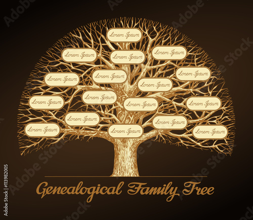 Canvas Print Genealogical family tree. Dynasty. Vector illustration