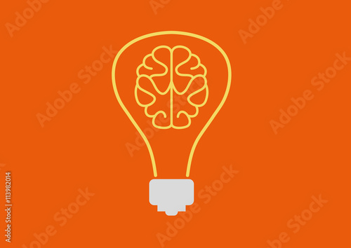 light bulb with brain as symbol for innovation