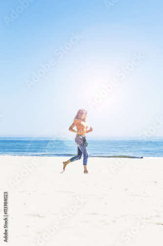 Jogging am Strand