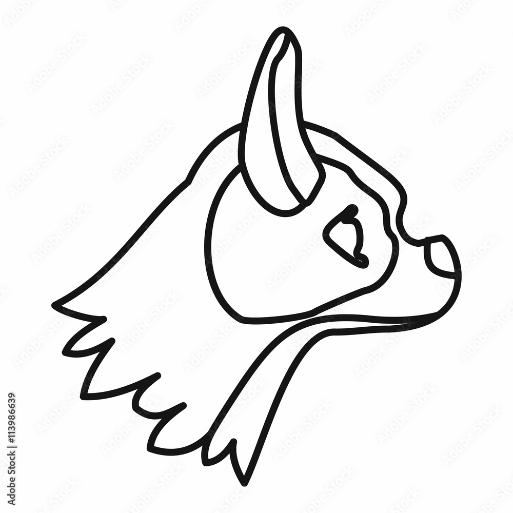 Fototapeta premium Pug dog icon, outline style