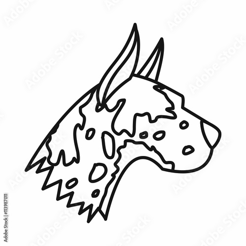 Great dane dog icon, outline style