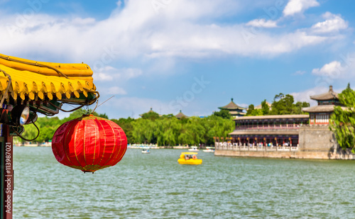 Red paper lantern in Beihai Park - Beijing photo