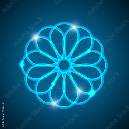 Abstract background with light geometrical mandala.