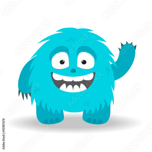 Cartoon cute monster on white background.