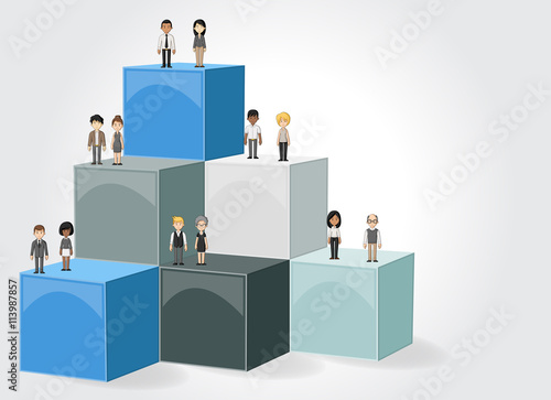 3d design of a text box frame background with business people.     © denis_pc