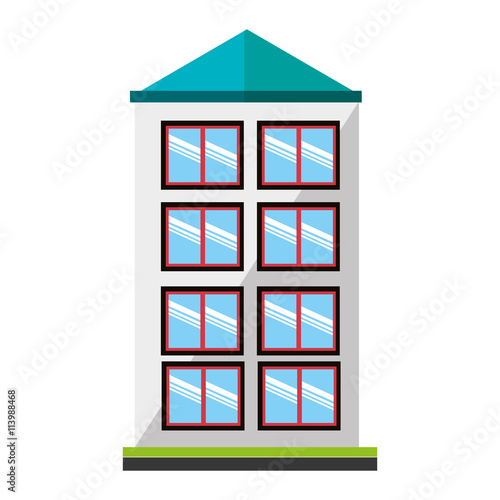 colorful tall building vector graphic