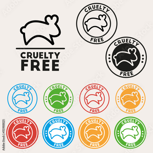 Cruelty free sign icon. Not tested symbol. Round colourful