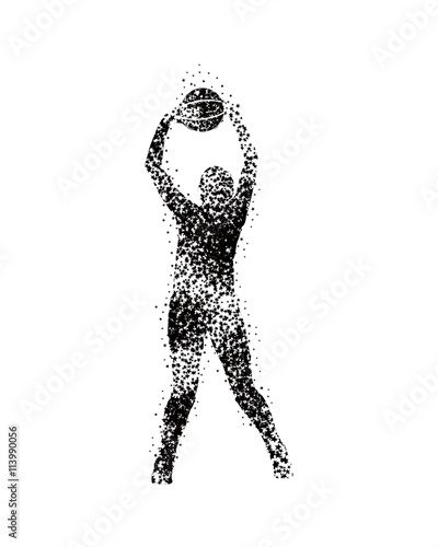 vector basketball players in silhouettes
