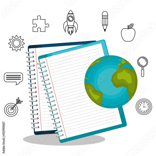 textbooks and educational helpful isolated icon design