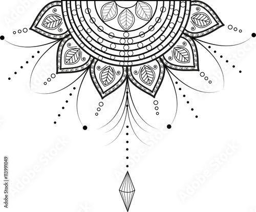 Black and white mandala vector for coloring, mandala in bianco e nero vettoriale da colorare