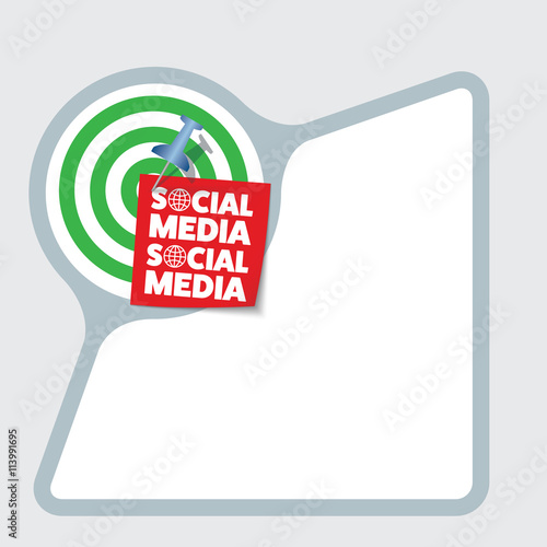 Abstract frame with paper and the words social media