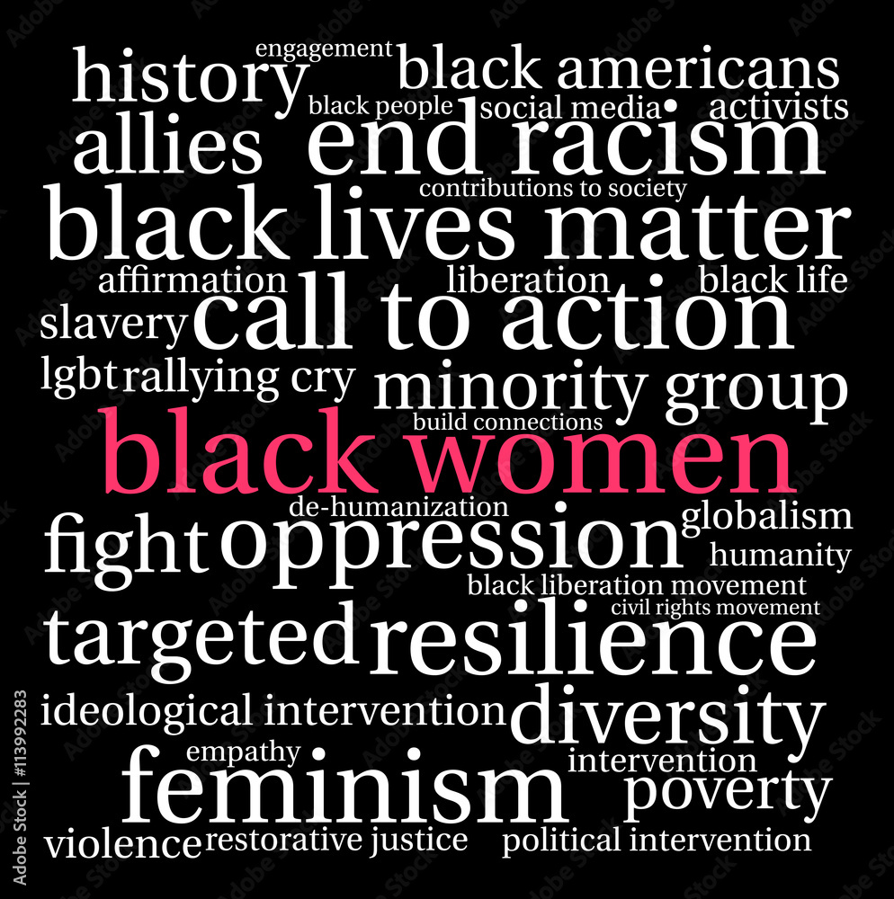 Black Women Word Cloud Stock Vector Adobe Stock