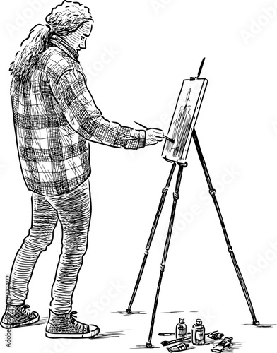 young painter at work