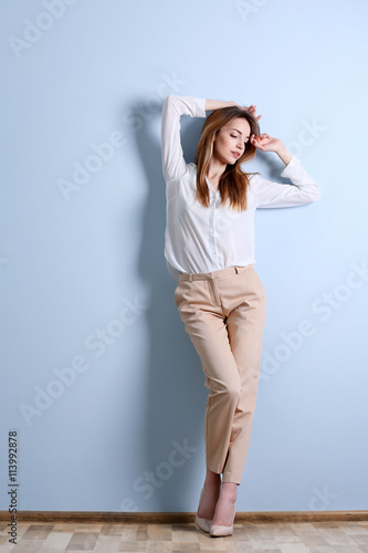 Beautiful young woman in a ...