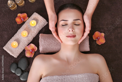 Beautiful young girl in spa...