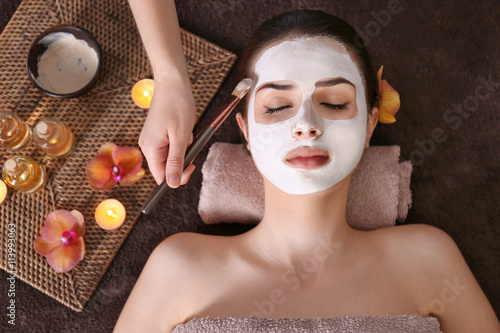 Beautiful young girl in spa...